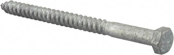 Value Collection - 3/8" Screw, 5" Length Under Head, Steel, Hex Head Lag Screw - Hot Dipped Galvanized, AISI 1006, ASME B18.2.1 Fastner, Grade 1006-1022 - Apex Tool & Supply