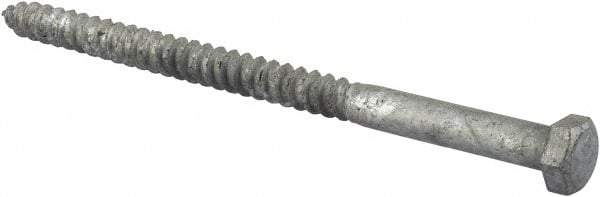 Value Collection - 3/8" Screw, 6" Length Under Head, Steel, Hex Head Lag Screw - Hot Dipped Galvanized, AISI 1006, ASME B18.2.1 Fastner, Grade 1006-1022 - Apex Tool & Supply