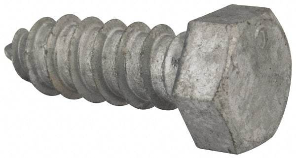 Value Collection - 1/2" Screw, 1-1/2" Length Under Head, Steel, Hex Head Lag Screw - Hot Dipped Galvanized, AISI 1006, ASME B18.2.1 Fastner, Grade 1006-1022 - Apex Tool & Supply