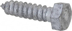 Value Collection - 1/2" Screw, 2" Length Under Head, Steel, Hex Head Lag Screw - Hot Dipped Galvanized, AISI 1006, ASME B18.2.1 Fastner, Grade 1006-1022 - Apex Tool & Supply