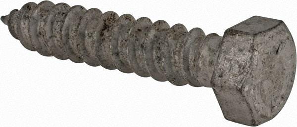 Value Collection - 1/2" Screw, 2-1/2" Length Under Head, Steel, Hex Head Lag Screw - Hot Dipped Galvanized, AISI 1006, ASME B18.2.1 Fastner, Grade 1006-1022 - Apex Tool & Supply