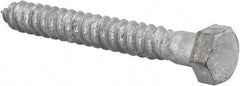 Value Collection - 1/2" Screw, 4" Length Under Head, Steel, Hex Head Lag Screw - Hot Dipped Galvanized, AISI 1006, ASME B18.2.1 Fastner, Grade 1006-1022 - Apex Tool & Supply