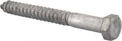 Value Collection - 1/2" Screw, 5" Length Under Head, Steel, Hex Head Lag Screw - Hot Dipped Galvanized, AISI 1006, ASME B18.2.1 Fastner, Grade 1006-1022 - Apex Tool & Supply