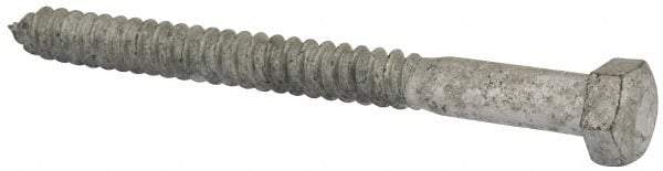 Value Collection - 1/2" Screw, 6" Length Under Head, Steel, Hex Head Lag Screw - Hot Dipped Galvanized, AISI 1006, ASME B18.2.1 Fastner, Grade 1006-1022 - Apex Tool & Supply