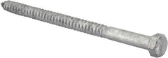 Value Collection - 1/2" Screw, 8" Length Under Head, Steel, Hex Head Lag Screw - Hot Dipped Galvanized, AISI 1006, ASME B18.2.1 Fastner, Grade 1006-1022 - Apex Tool & Supply