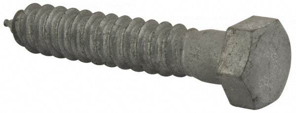 Value Collection - 5/8" Screw, 3-1/2" Length Under Head, Steel, Hex Head Lag Screw - Hot Dipped Galvanized, AISI 1006, ASME B18.2.1 Fastner, Grade 1006-1022 - Apex Tool & Supply