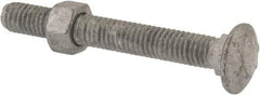 Value Collection - 3/8-16 UNC 3" Length Under Head, Standard Square Neck, Carriage Bolt - 1006-1050 Steel, Galvanized Zinc-Plated Finish - Apex Tool & Supply