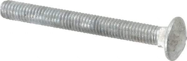 Value Collection - 3/8-16 UNC 3-1/2" Length Under Head, Standard Square Neck, Carriage Bolt - 1006-1050 Steel, Galvanized Zinc-Plated Finish - Apex Tool & Supply