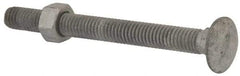 Value Collection - 3/8-16 UNC 4" Length Under Head, Standard Square Neck, Carriage Bolt - 1006-1050 Steel, Galvanized Zinc-Plated Finish - Apex Tool & Supply