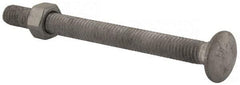 Value Collection - 3/8-16 UNC 4-1/2" Length Under Head, Standard Square Neck, Carriage Bolt - 1006-1050 Steel, Galvanized Zinc-Plated Finish - Apex Tool & Supply