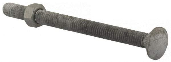 Value Collection - 3/8-16 UNC 5" Length Under Head, Standard Square Neck, Carriage Bolt - 1006-1050 Steel, Galvanized Zinc-Plated Finish - Apex Tool & Supply