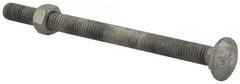 Value Collection - 3/8-16 UNC 5-1/2" Length Under Head, Standard Square Neck, Carriage Bolt - 1006-1050 Steel, Galvanized Zinc-Plated Finish - Apex Tool & Supply