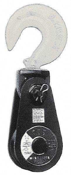 Value Collection - 4, 400 Lbs. Load Limit, Side Release Snatch Block - Single Sheave, 3 Inch Outside Diameter, Wire Rope, 5/16 Inch, 3/8 Inch Diameters, Steel, Painted Finish - Apex Tool & Supply