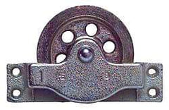 Value Collection - Single Open Side Mount Guidance Pulley - Sheave, 3-1/4 Inch Outside Diameter, Wire Rope, 1/4 Inch Diameter, 0.209 Inch to 0.22 Inch Mounting Hole Diameter Iron, Galvanized Finish - Apex Tool & Supply