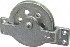 Value Collection - Single Open Side Mount Guidance Pulley - Sheave, 2-1/2 Inch Outside Diameter, Wire Rope, 3/16 Inch Diameter, 0.144 Inch to 0.155 Inch Mounting Hole Diameter Iron, Galvanized Finish - Apex Tool & Supply