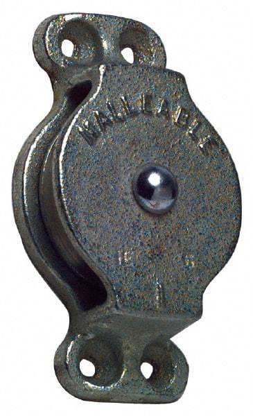Value Collection - Single Closed Side Mount Guidance Pulley - Sheave, 3 Inch Outside Diameter, Wire Rope, 3/8 Inch Diameter, 0.235 Inch to 0.246 Inch Mounting Hole Diameter Iron, Galvanized Finish - Apex Tool & Supply