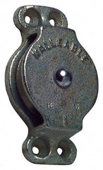Value Collection - Single Closed Side Mount Guidance Pulley - Sheave, 3 Inch Outside Diameter, Wire Rope, 3/8 Inch Diameter, 0.235 Inch to 0.246 Inch Mounting Hole Diameter Iron, Galvanized Finish - Apex Tool & Supply