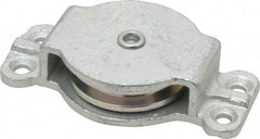 Value Collection - Single Closed Side Mount Guidance Pulley - Sheave, 2 Inch Outside Diameter, Wire Rope, 1/4 Inch Diameter, 0.209 Inch to 0.22 Inch Mounting Hole Diameter Iron, Galvanized Finish - Apex Tool & Supply
