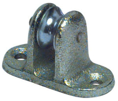 Value Collection - Single Upright Mount Guidance Pulley - Sheave, 11/16 Inch Outside Diameter, Fibrous Rope, 1/4 Inch Diameter, 0.144 Inch to 0.155 Inch Mounting Hole Diameter Malleable Iron, Galvanized Finish - Apex Tool & Supply