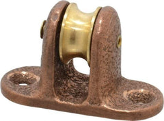 Value Collection - Single Upright Mount Guidance Pulley - Sheave, 11/16 Inch Outside Diameter, Fibrous Rope, 1/4 Inch Diameter, 0.144 Inch to 0.155 Inch Mounting Hole Diameter Bronze, Finish - Apex Tool & Supply