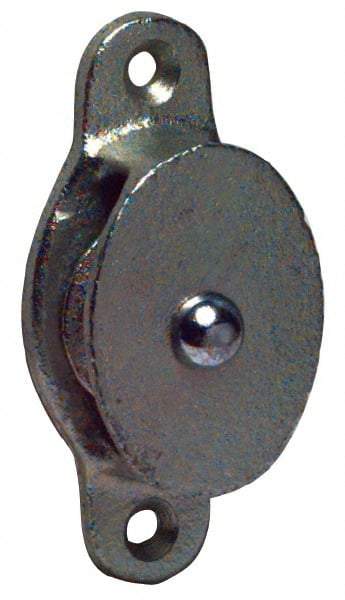 Value Collection - Single Side Side Mount Guidance Pulley - Sheave, 1-3/8 Inch Outside Diameter, Fibrous Rope, 5/16 Inch Diameter, 0.183 Inch to 0.194 Inch Mounting Hole Diameter Malleable Iron, Galvanized Finish - Apex Tool & Supply