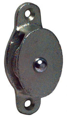 Value Collection - Single Side Side Mount Guidance Pulley - Sheave, 1-3/8 Inch Outside Diameter, Fibrous Rope, 5/16 Inch Diameter, 0.183 Inch to 0.194 Inch Mounting Hole Diameter Malleable Iron, Galvanized Finish - Apex Tool & Supply