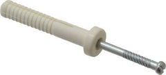 Value Collection - 1/4" Diam, 1/4" Drill, 1-1/2" OAL, Hammer Drive Concrete Anchor - Nylon, Zinc-Plated Finish, Round Head - Apex Tool & Supply