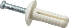 Value Collection - 1/4" Diam, 1/4" Drill, 3/4" OAL, 1-3/4" Min Embedment Hammer Drive Concrete Anchor - Nylon, Zinc-Plated Finish, Mushroom Head - Apex Tool & Supply