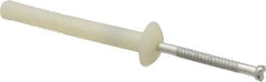 Value Collection - 1/4" Diam, 1/4" Drill, 2" OAL, 3-1/2" Min Embedment Hammer Drive Concrete Anchor - Nylon, Zinc-Plated Finish, Mushroom Head - Apex Tool & Supply
