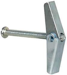 Value Collection - 3/16" Screw, 3/16" Diam, 2" Long, Toggle Bolt Drywall & Hollow Wall Anchor - 3/16" Drill, Zinc Plated, Steel, Use in Concrete, & Masonry, Hollow Tile, Plaster & Wallboard - Apex Tool & Supply
