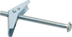 Value Collection - 1/4" Screw, 1/4" Diam, 4" Long, Toggle Bolt Drywall & Hollow Wall Anchor - 1/4" Drill, Zinc Plated, Steel, Use in Concrete, & Masonry, Hollow Tile, Plaster & Wallboard - Apex Tool & Supply