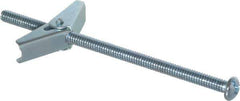 Value Collection - 1/4" Screw, 1/4" Diam, 5" Long, Toggle Bolt Drywall & Hollow Wall Anchor - 1/4" Drill, Zinc Plated, Steel, Use in Concrete, & Masonry, Hollow Tile, Plaster & Wallboard - Apex Tool & Supply