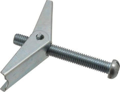 Value Collection - 1/2" Screw, 1/2" Diam, 4" Long, Toggle Bolt Drywall & Hollow Wall Anchor - 1/2" Drill, Zinc Plated, Steel, Use in Concrete, & Masonry, Hollow Tile, Plaster & Wallboard - Apex Tool & Supply