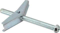 Value Collection - 1/2" Screw, 1/2" Diam, 6" Long, Toggle Bolt Drywall & Hollow Wall Anchor - 1/2" Drill, Zinc Plated, Steel, Use in Concrete, & Masonry, Hollow Tile, Plaster & Wallboard - Apex Tool & Supply