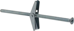 Value Collection - 1/4" Screw, 1/4" Diam, 6" Long, Toggle Bolt Drywall & Hollow Wall Anchor - 1/4" Drill, Zinc Plated, Steel, Use in Concrete, & Masonry, Hollow Tile, Plaster & Wallboard - Apex Tool & Supply