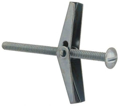 Value Collection - 1/8" Screw, 1/8" Diam, 2" Long, Toggle Bolt Drywall & Hollow Wall Anchor - 1/8" Drill, Zinc Plated, Steel, Use in Concrete, & Masonry, Hollow Tile, Plaster & Wallboard - Apex Tool & Supply
