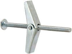 Value Collection - 3/16" Screw, 3/16" Diam, 3" Long, Toggle Bolt Drywall & Hollow Wall Anchor - 3/16" Drill, Zinc Plated, Steel, Use in Concrete, & Masonry, Hollow Tile, Plaster & Wallboard - Apex Tool & Supply