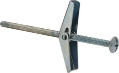Value Collection - 3/16" Screw, 3/16" Diam, 4" Long, Toggle Bolt Drywall & Hollow Wall Anchor - 3/16" Drill, Zinc Plated, Steel, Use in Concrete, & Masonry, Hollow Tile, Plaster & Wallboard - Apex Tool & Supply