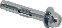 Value Collection - 1/4" Diam, 1/4" Drill, 1-3/8" OAL, 1-5/8" Min Embedment Sleeve Concrete Anchor - Steel, Zinc-Plated Finish, Acorn Nut Head - Apex Tool & Supply