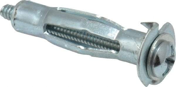 Value Collection - #6 to 32 Screw, 1/8" Diam, 1-1/4" Long, 3/8 to 1/2" Thick, Sleeve Drywall & Hollow Wall Anchor - 1/8" Drill, Zinc Plated, Steel, Use in Drywall - Apex Tool & Supply