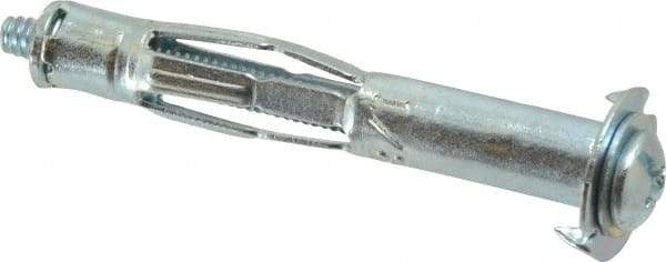 Value Collection - #6 to 32 Screw, 1/8" Diam, 1-5/8" Long, 5/8 to 3-1/2" Thick, Sleeve Drywall & Hollow Wall Anchor - 1/8" Drill, Zinc Plated, Steel, Use in Drywall - Apex Tool & Supply