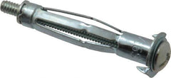Value Collection - #10 to 24 Screw, 3/16" Diam, 2-1/16" Long, 3/8 to 5/8" Thick, Sleeve Drywall & Hollow Wall Anchor - 3/16" Drill, Zinc Plated, Steel, Use in Drywall - Apex Tool & Supply