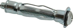 Value Collection - 1/4 - 20" Screw, 1/4" Diam, 2-1/16" Long, 3/8 to 5/8" Thick, Sleeve Drywall & Hollow Wall Anchor - 1/4" Drill, Zinc Plated, Steel, Use in Drywall - Apex Tool & Supply