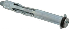 Value Collection - 1/4 - 20" Screw, 1/4" Diam, 3-1/8" Long, 1-1/4 to 1-3/4" Thick, Sleeve Drywall & Hollow Wall Anchor - 1/4" Drill, Zinc Plated, Steel, Use in Drywall - Apex Tool & Supply