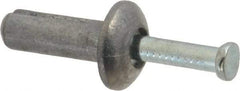 Value Collection - 1/4" Diam, 1/4" Drill, 3/4" OAL, 3-3/4" Min Embedment Hammer Drive Concrete Anchor - Zamac Alloy, Zinc-Plated Finish, Mushroom Head - Apex Tool & Supply