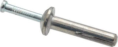 Value Collection - 1/4" Diam, 1/4" Drill, 1-1/4" OAL, 6-1/2" Min Embedment Hammer Drive Concrete Anchor - Zamac Alloy, Zinc-Plated Finish, Mushroom Head - Apex Tool & Supply