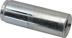 Value Collection - 5/8" Diam, 5/8" Drill, 2-9/16" OAL, Drop-In Concrete Anchor - Grade 5 Steel, Zinc-Plated Finish, 1" Thread Length - Apex Tool & Supply