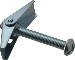 Value Collection - 3/8" Screw, 3/8" Diam, 3" Long, Toggle Bolt Drywall & Hollow Wall Anchor - 3/8" Drill, Zinc Plated, Steel, Use in Concrete, & Masonry, Hollow Tile, Plaster & Wallboard - Apex Tool & Supply