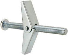 Value Collection - 3/8" Screw, 3/8" Diam, 4" Long, Toggle Bolt Drywall & Hollow Wall Anchor - 3/8" Drill, Zinc Plated, Steel, Use in Concrete, & Masonry, Hollow Tile, Plaster & Wallboard - Apex Tool & Supply