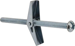 Value Collection - 3/8" Screw, 3/8" Diam, 6" Long, Toggle Bolt Drywall & Hollow Wall Anchor - 3/8" Drill, Zinc Plated, Steel, Use in Concrete, & Masonry, Hollow Tile, Plaster & Wallboard - Apex Tool & Supply